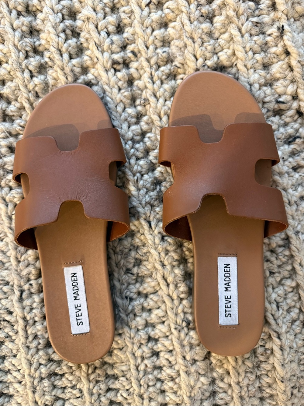 Steve Madden Harvey H Leather Slide Sandals Brown 7M